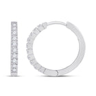 Sparkling Brilliance: 10kt White Gold Diamond Hoop Earrings Top view from the 10Kt White Gold Womens Round Diamond Hoop Earrings 1 4 Cttwpin284056 collection by Splendid Jewellery
