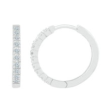Load image into Gallery viewer, Sparkling Brilliance: 10kt White Gold Diamond Hoop Earrings - Splendid Jewellery