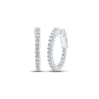 Sparkling Brilliance: 10kt White Gold Diamond Inside Outside Hoop Earrings - Splendid Jewellery