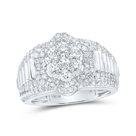 Sparkling Brilliance: 10kt White Gold Men's Diamond Cluster Ring - 1 - 7/8 Cttw - Splendid Jewellery