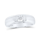 Sparkling Brilliance: 10kt White Gold Men's Diamond Solitaire Band Ring 1/2 Cttw - Splendid Jewellery