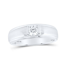 Load image into Gallery viewer, Sparkling Brilliance: 10kt White Gold Men's Diamond Solitaire Band Ring 1/2 Cttw - Splendid Jewellery