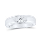 Sparkling Brilliance: 10kt White Gold Men's Diamond Solitaire Band Ring 1/2 Cttw - Splendid Jewellery