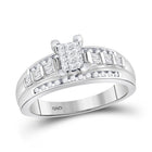 Sparkling Brilliance: 10kt White Gold Princess Diamond Cluster Bridal Wedding Engagement Ring 1/2 Cttw - Splendid Jewellery