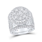 Sparkling Brilliance: 10kt White Gold Round Diamond Cluster Bridal Wedding Ring Band Set 4 Cttw - Splendid Jewellery