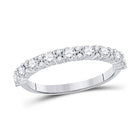 Sparkling Brilliance: 10kt White Gold Women's Round Diamond Band Ring 3/4 Cttw - Splendid Jewellery