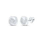 Sparkling Brilliance: 10kt White Gold Womens Round Diamond Fashion Earrings 1/3 Cttw - Splendid Jewellery