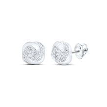 Load image into Gallery viewer, Sparkling Brilliance: 10kt White Gold Womens Round Diamond Fashion Earrings 1/3 Cttw - Splendid Jewellery