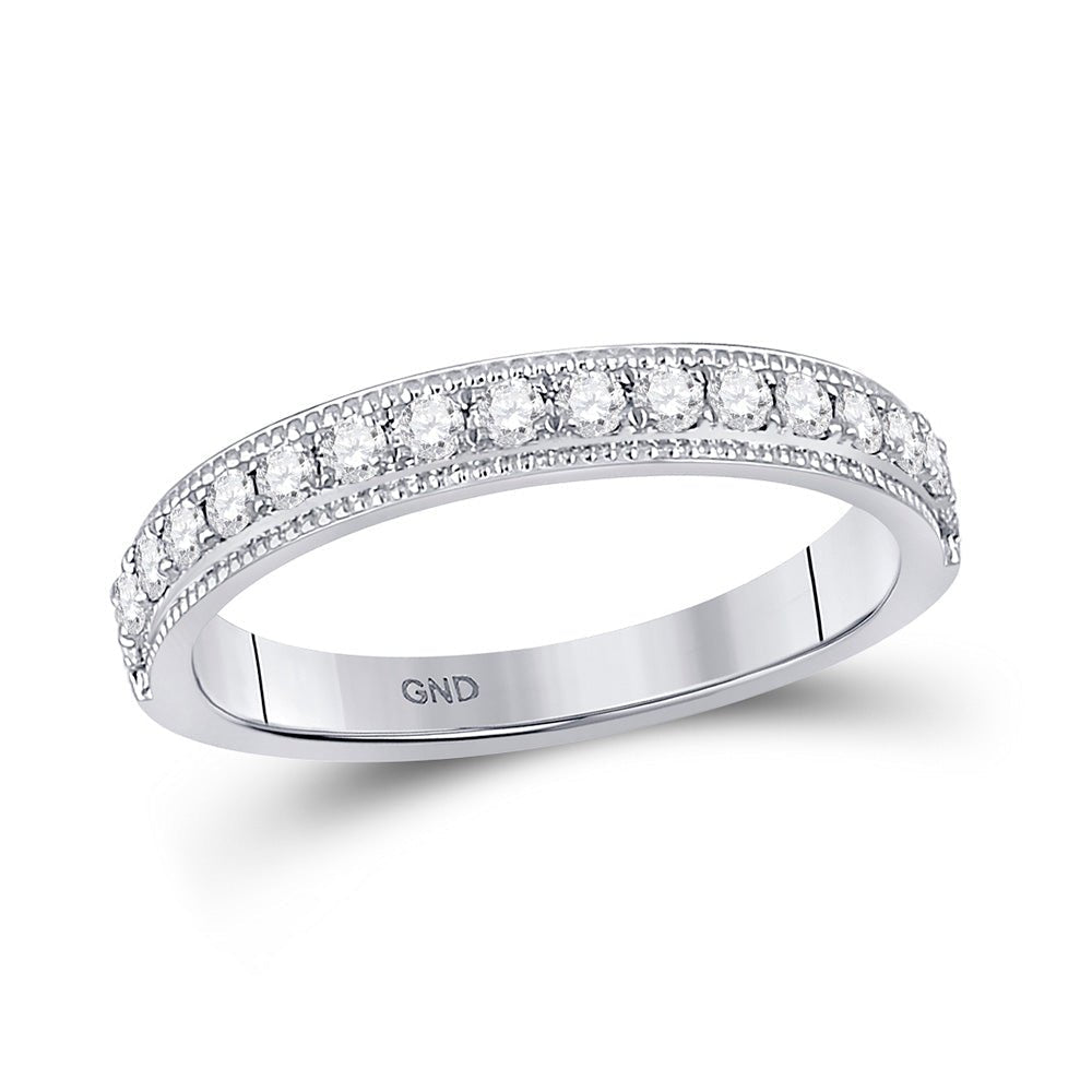 Sparkling Brilliance: 14kt White Gold Diamond Wedding Band - Splendid Jewellery