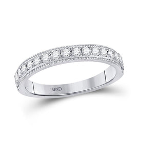 Sparkling Brilliance: 14kt White Gold Diamond Wedding Band - Splendid Jewellery