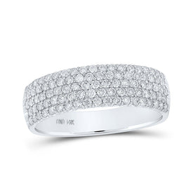 Sparkling Brilliance | 14kt White Gold Women's Round Diamond Machine - set Pave Band Ring 3/4 Cttw - Splendid Jewellery