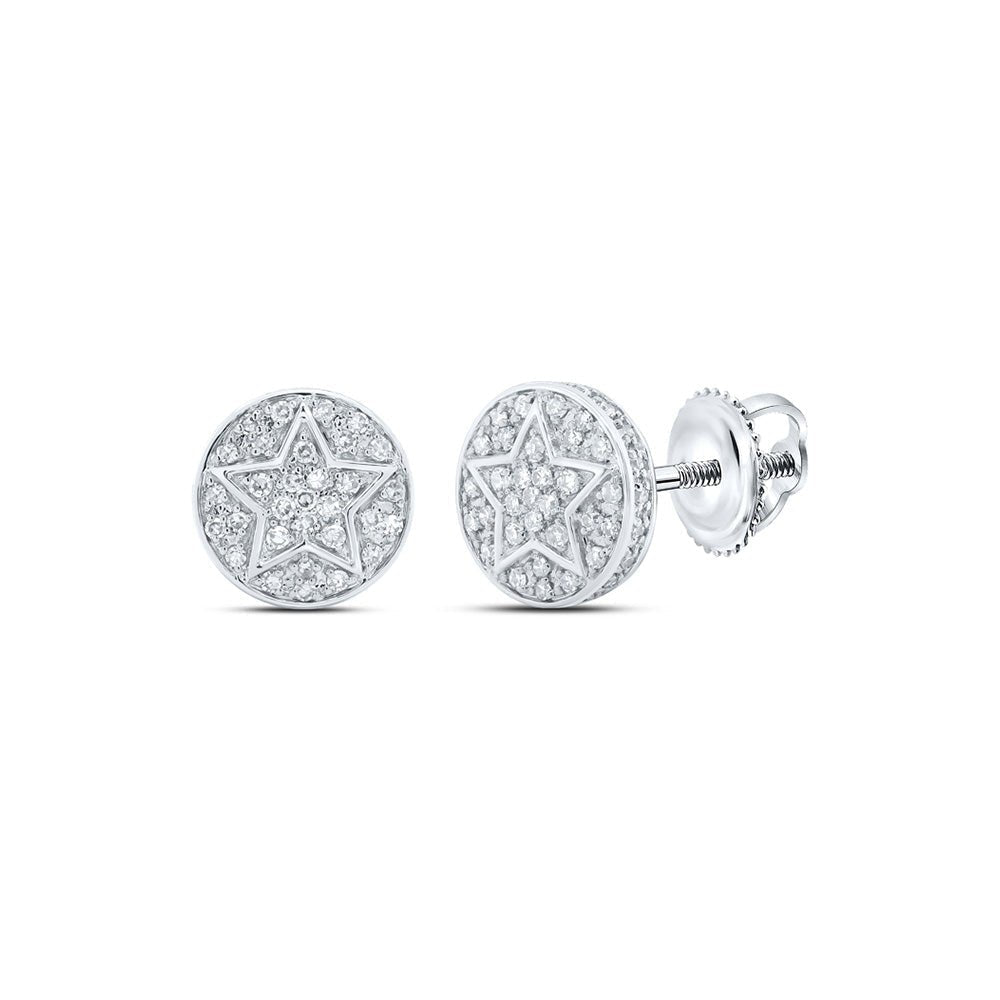 Sparkling Celestial Men's Diamond Earrings in 10kt White Gold - Splendid Jewellery