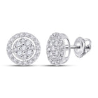 Sparkling Cluster Diamond Earrings - 10kt White Gold .01 Cttw - Splendid Jewellery