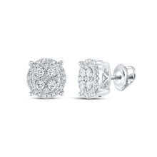 Load image into Gallery viewer, Sparkling Cluster Diamond Earrings in 10kt White Gold - Splendid Jewellery