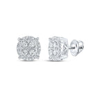 Sparkling Cluster Diamond Earrings in 10kt White Gold - Splendid Jewellery