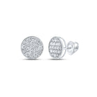 Sparkling Cluster of Round Diamond Earrings in 10kt White Gold - 1/2 Cttw - Splendid Jewellery