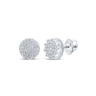 Sparkling Clustered Diamond Earrings in 10kt White Gold - 3/4 Cttw - Splendid Jewellery
