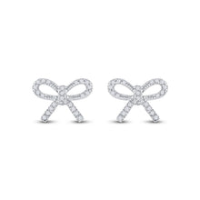 Load image into Gallery viewer, Sparkling Diamond Bow Earrings in 10kt White Gold - Splendid Jewellery