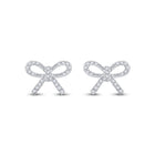 Sparkling Diamond Bow Earrings in 10kt White Gold - Splendid Jewellery