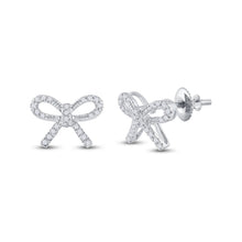 Load image into Gallery viewer, Sparkling Diamond Bow Earrings in 10kt White Gold - Splendid Jewellery