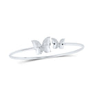 Sparkling Diamond Butterfly Bangle Bracelet in 10kt White Gold - 1/6 Cttw - Splendid Jewellery
