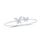 Sparkling Diamond Butterfly Bangle Bracelet in 10kt White Gold - 1/6 Cttw - Splendid Jewellery