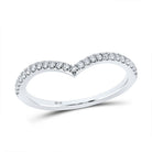 Sparkling Diamond Chevron Stackable Band in 10kt White Gold - Splendid Jewellery