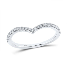 Load image into Gallery viewer, Sparkling Diamond Chevron Stackable Band in 10kt White Gold - Splendid Jewellery
