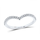 Sparkling Diamond Chevron Stackable Band in 10kt White Gold - Splendid Jewellery
