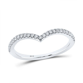 Sparkling Diamond Chevron Stackable Band in 10kt White Gold - Splendid Jewellery