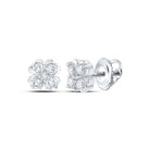 Sparkling Diamond Cluster Earrings in 10kt White Gold - Splendid Jewellery