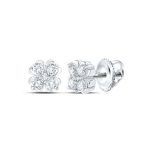 Load image into Gallery viewer, Sparkling Diamond Cluster Earrings in 10kt White Gold - Splendid Jewellery
