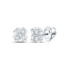 Sparkling Diamond Cluster Earrings in 10kt White Gold - Splendid Jewellery