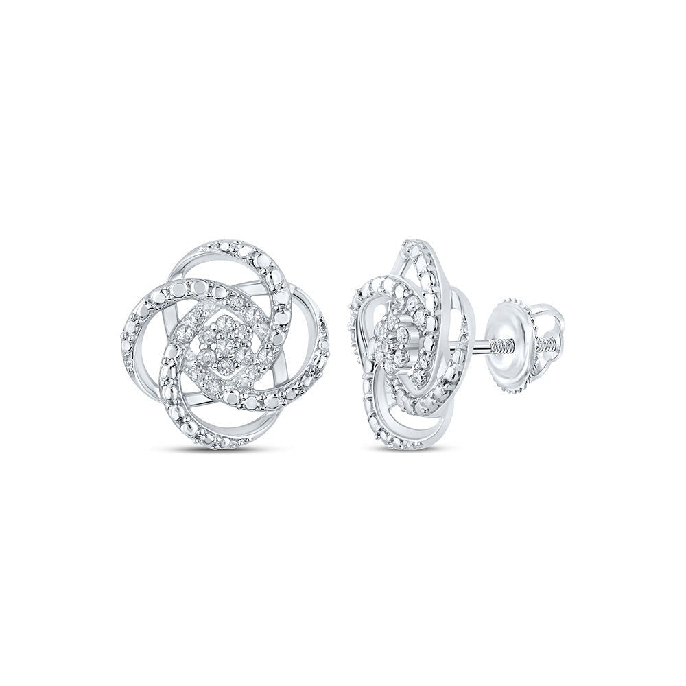 Sparkling Diamond Cluster Earrings in 10kt White Gold - Splendid Jewellery