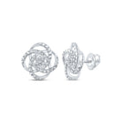 Sparkling Diamond Cluster Earrings in 10kt White Gold - Splendid Jewellery