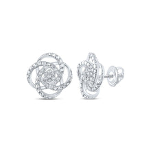 Load image into Gallery viewer, Sparkling Diamond Cluster Earrings in 10kt White Gold - Splendid Jewellery