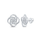 Sparkling Diamond Cluster Earrings in 10kt White Gold - Splendid Jewellery