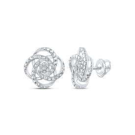 Sparkling Diamond Cluster Earrings in 10kt White Gold - Splendid Jewellery