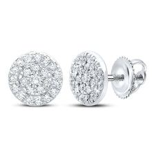 Load image into Gallery viewer, Sparkling Diamond Cluster Earrings in 10kt White Gold - Splendid Jewellery