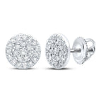 Sparkling Diamond Cluster Earrings in 10kt White Gold - Splendid Jewellery