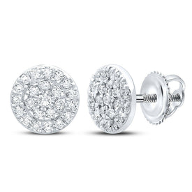 Sparkling Diamond Cluster Earrings in 10kt White Gold - Splendid Jewellery