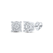 Load image into Gallery viewer, Sparkling Diamond Cluster Earrings in 10kt White Gold - A Captivating Masterpiece - Splendid Jewellery