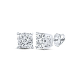 Sparkling Diamond Cluster Earrings in 10kt White Gold - A Captivating Masterpiece - Splendid Jewellery