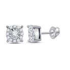 Sparkling Diamond Cluster Earrings in 10kt White Gold - A Dazzling Display of Brilliance - Splendid Jewellery