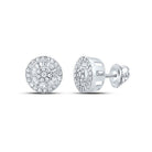 Sparkling Diamond Cluster Earrings in 10kt White Gold - A Dazzling Statement Piece - Splendid Jewellery