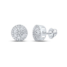 Load image into Gallery viewer, Sparkling Diamond Cluster Earrings in 10kt White Gold - A Dazzling Statement Piece - Splendid Jewellery