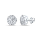 Sparkling Diamond Cluster Earrings in 10kt White Gold - A Dazzling Statement Piece - Splendid Jewellery