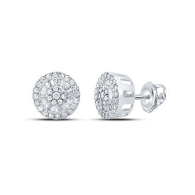 Sparkling Diamond Cluster Earrings in 10kt White Gold - A Dazzling Statement Piece - Splendid Jewellery