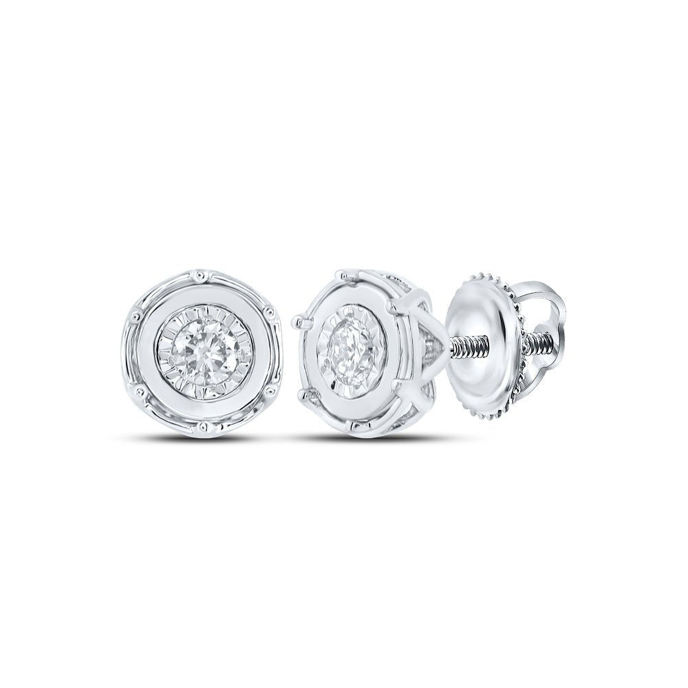Sparkling Diamond Cluster Earrings in 10kt White Gold - A Mesmerizing Masterpiece of Elegance - Splendid Jewellery
