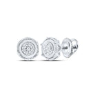 Sparkling Diamond Cluster Earrings in 10kt White Gold - A Mesmerizing Masterpiece of Elegance - Splendid Jewellery